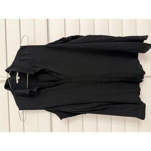 Rebecca Minkoff 100% silk cold shoulder black button up blouse size Large